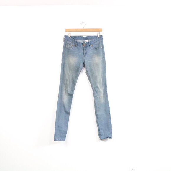 *H&M Grey Blue Wash Skinny Low Waist Jeans - Picture 2 of 7